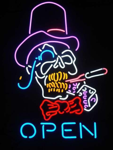 Tattoo Top Hat Reaper Neon Sign